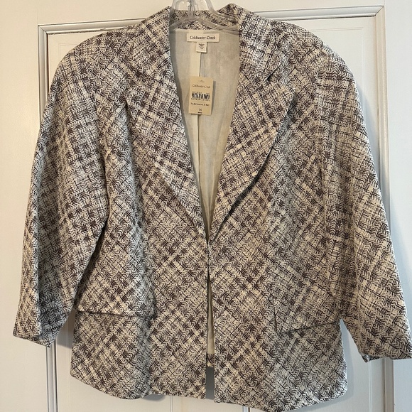 Coldwater Creek 3/4 sleeve basketweave jacket - new with tags - Picture 1 of 5